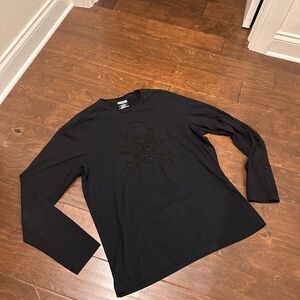 INC International Concepts Black Long Sleeve Tee